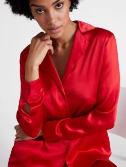Aubade Toi Mon Amour Seiden-Bluse -Zimmerli Shop Aubade Toi Mon Amour Seiden Bluse rot QS44 PASS 5