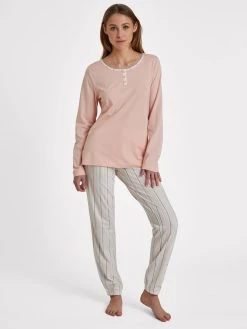 S.Oliver Perfect Nights Langarm-Shirt -Zimmerli Shop SOliver Perfect Nights Longsleeve orange AK 214 47 APRICOT STRI 2